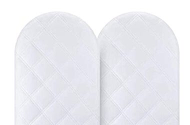 Yoofoss Waterproof Bassinet Mattress Cover Pack of 2 , Mattress Pad Cover with Cotton Surface Fit for Hourglass/Oval Bassinet Mattress (16x32in, Grey)